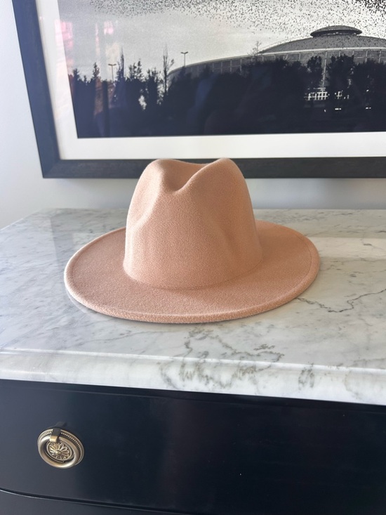 None Accessories - Wide Brim Lisianthus wool blend Fedora Hat in Dusty Peach